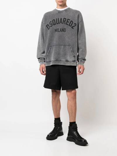 DSQUARED2 logo-print long-sleeve sweatshirt outlook