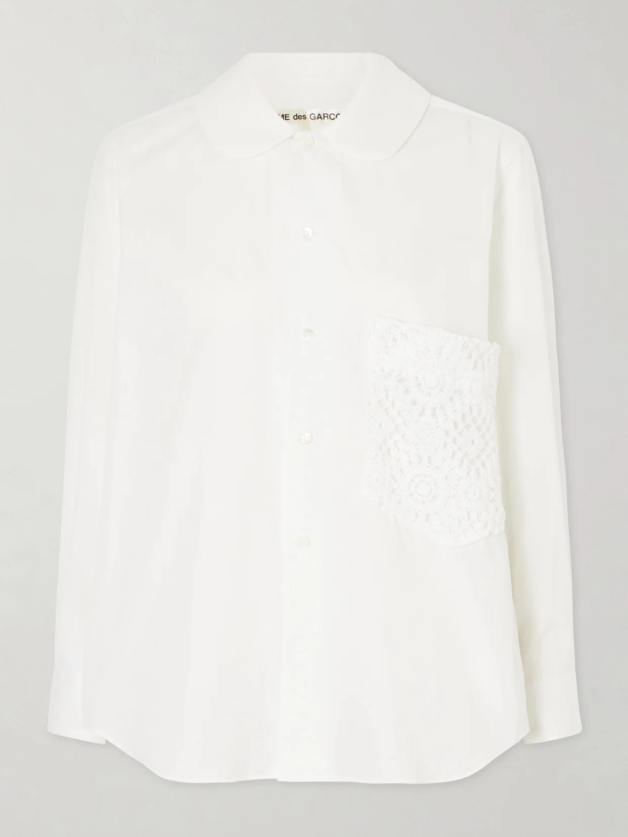 Crochet-trimmed Cotton-poplin Shirt - 1
