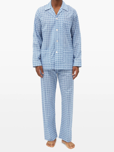 Derek Rose Ledbury geometric-print cotton pyjamas outlook