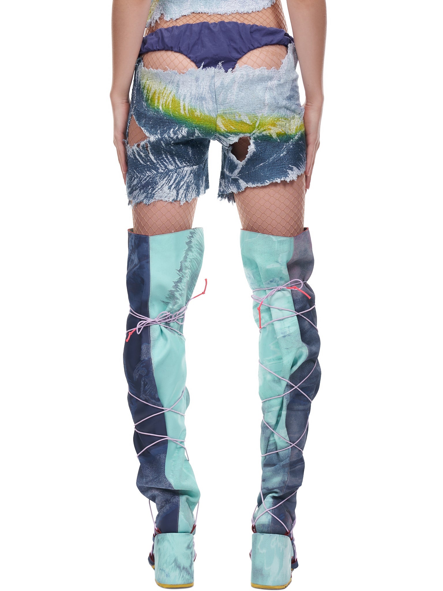 Extended Dye Feather Shorts - 3