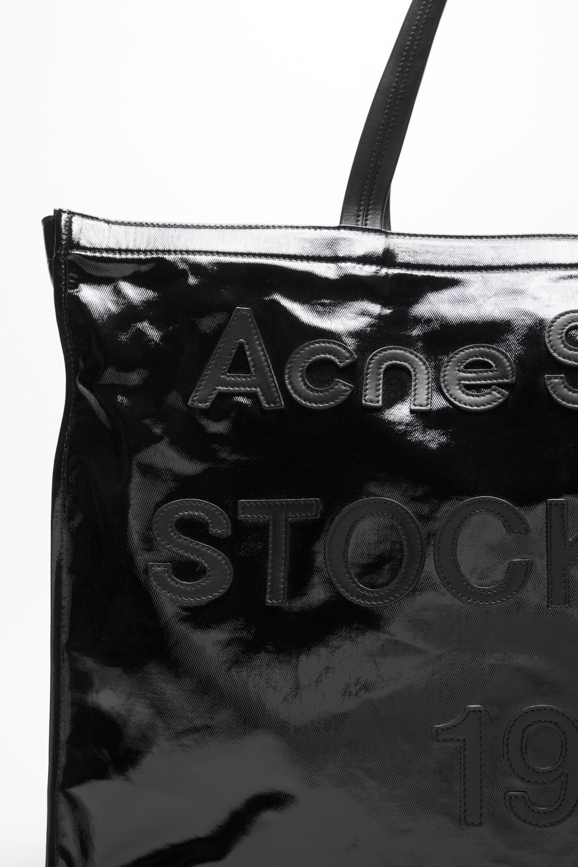 Logo shoulder tote bag - Black - 6