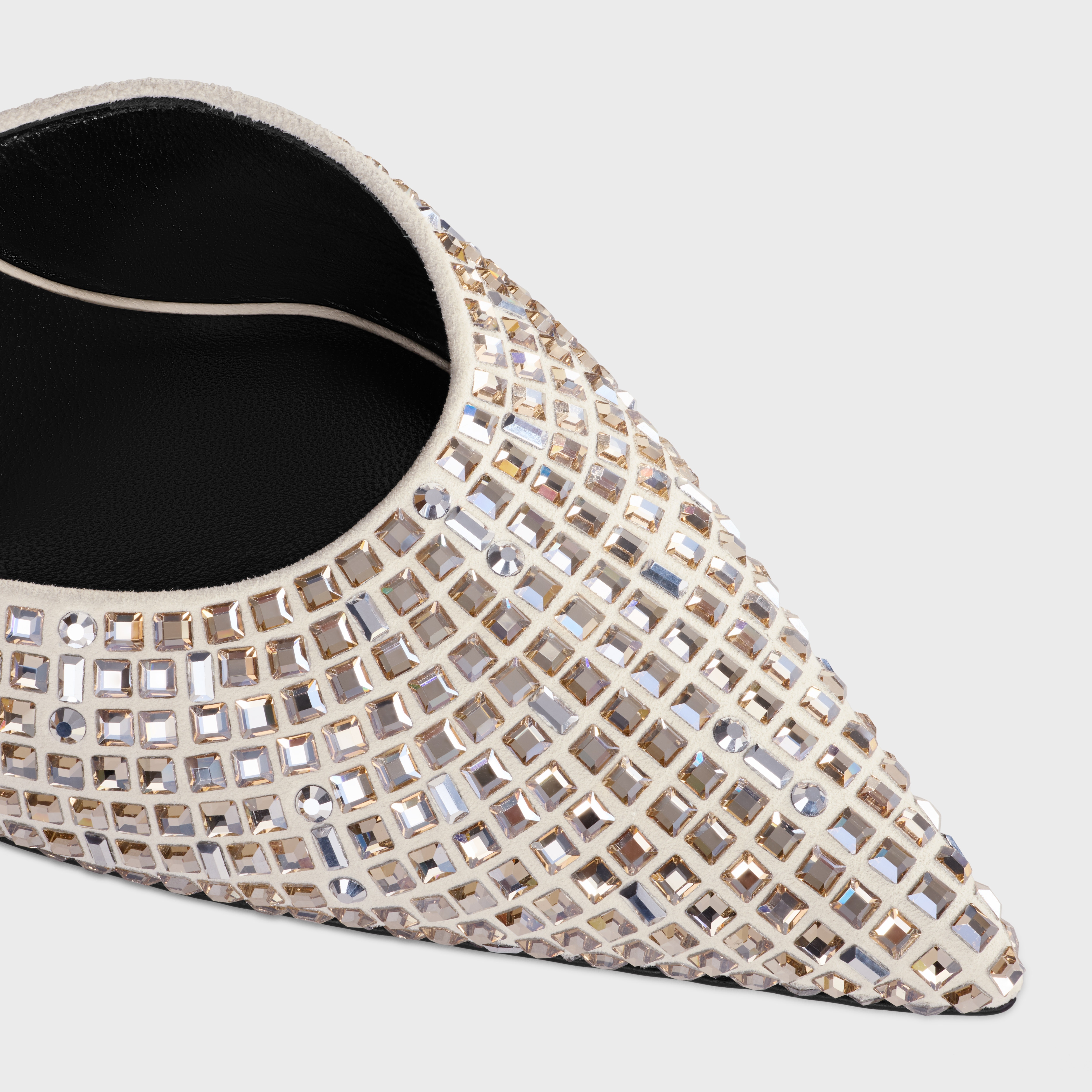 CELINE KITTEN STRAP PUMP in SUEDE GOATSKIN WITH STRASS & LAMBSKIN - 4