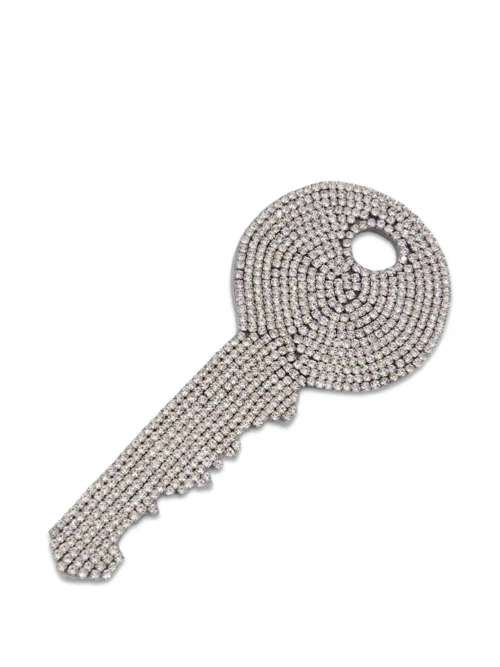 rhinestone-embellished key-shaped brooch - 1