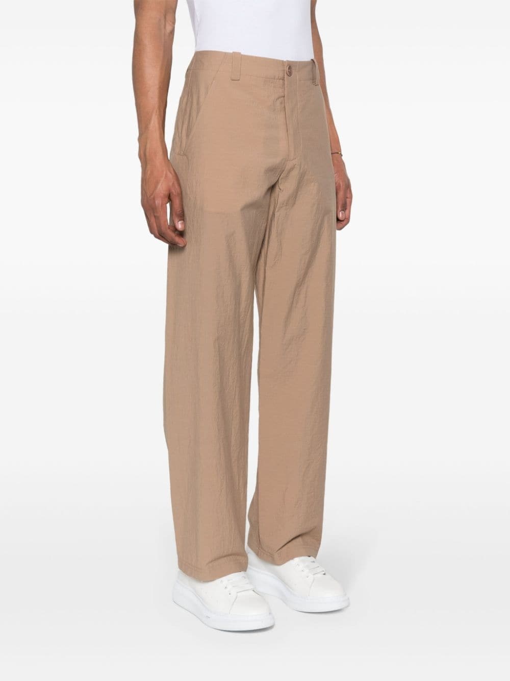 creased tapered trousers - 3