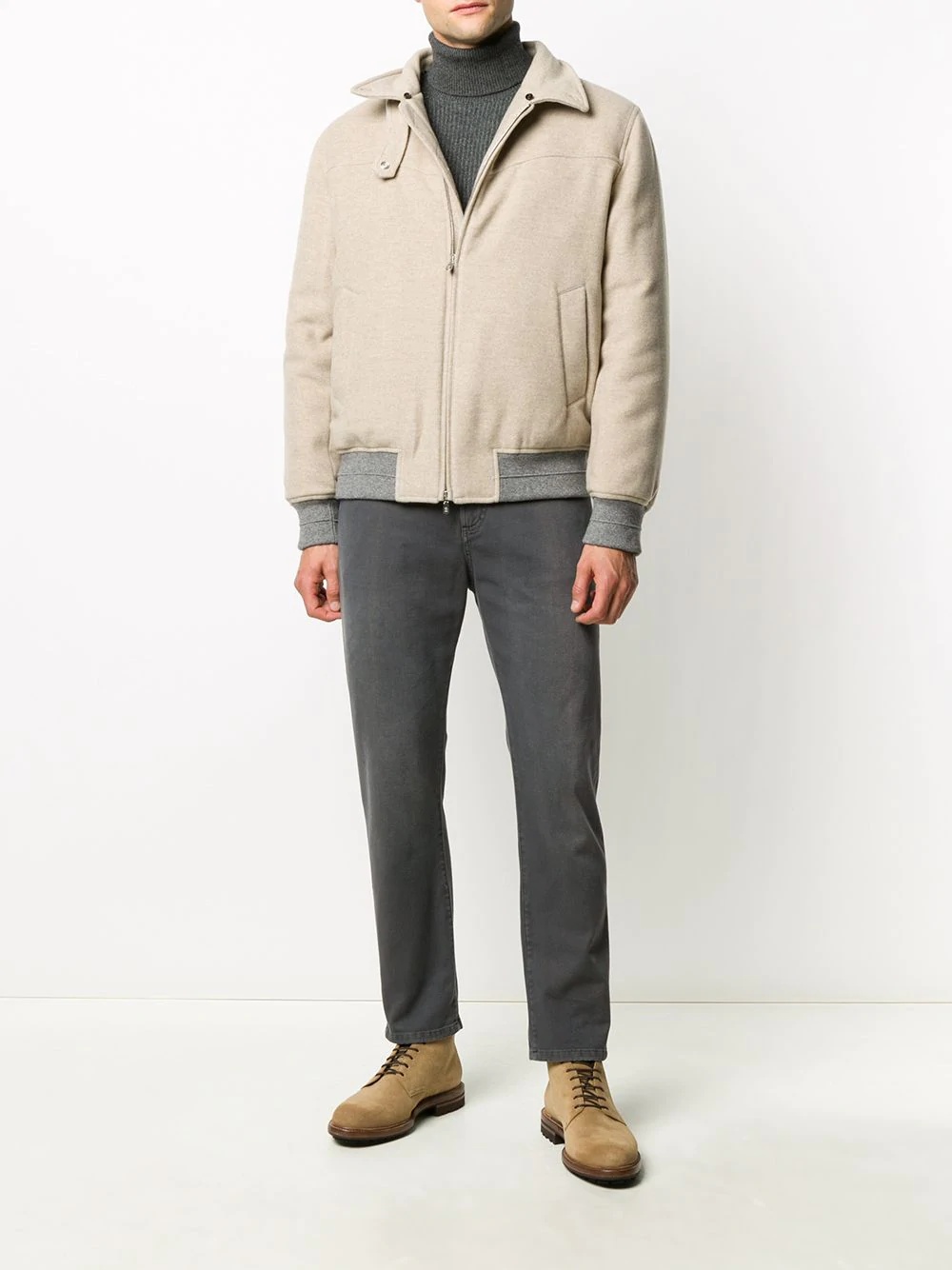 contrast-trimmed cashmere jacket - 6