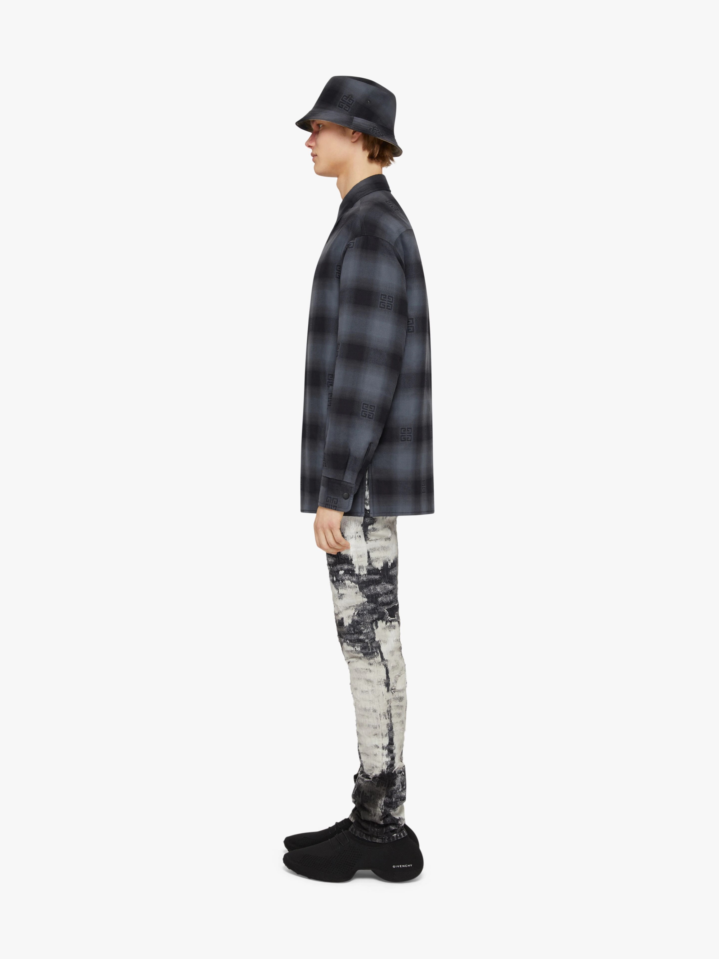 SLIM-FIT JEANS IN PAINTED DESTROYED DENIM - 3