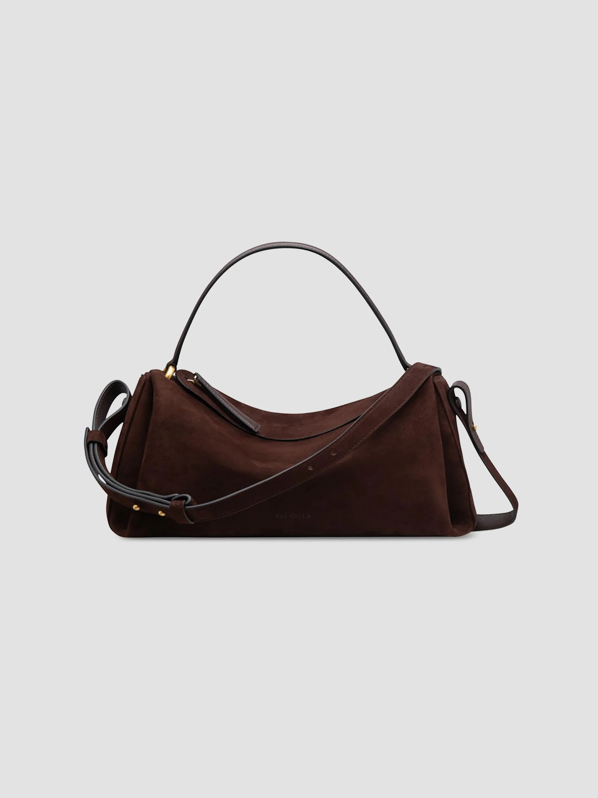 Women's Scorpius Suede & Leather Crossbody Bag - Dark Chocolate - 1