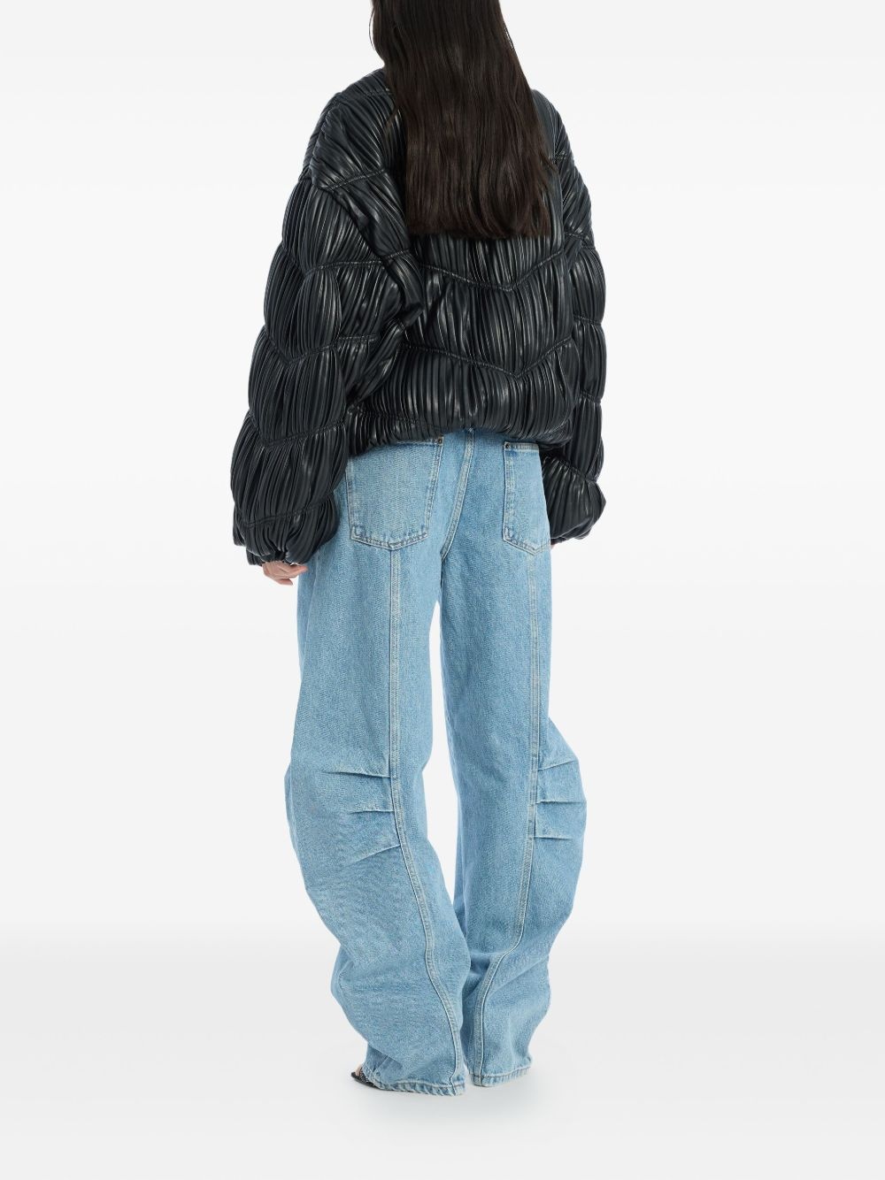 pleated bomber jacket - 3