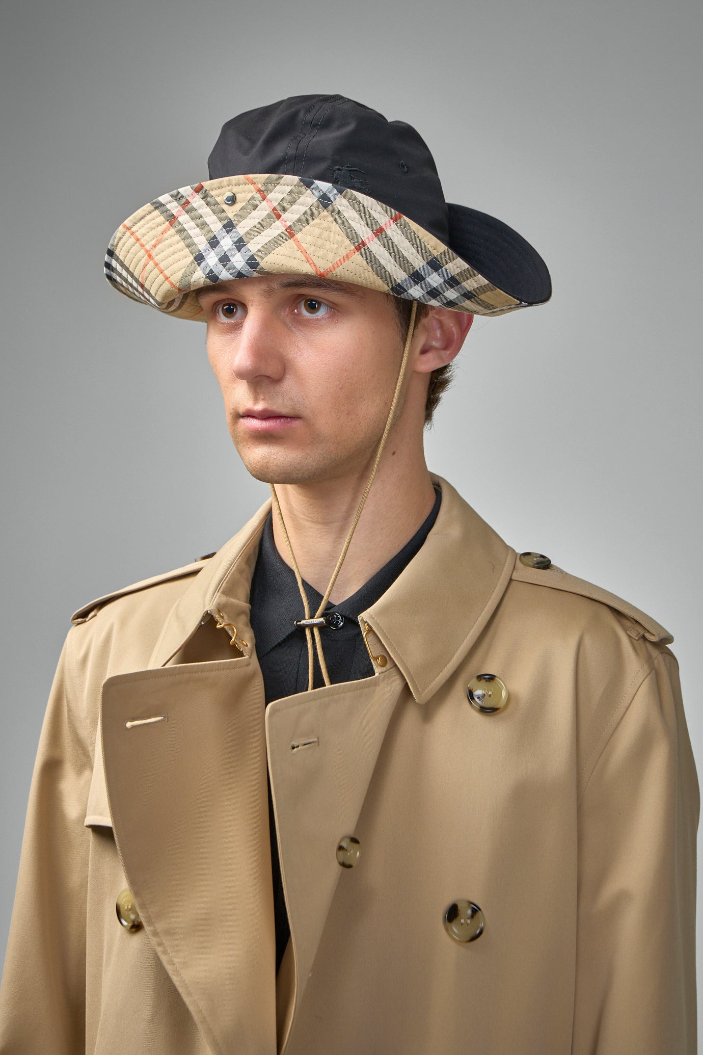 Check Brim Gabardine Hat - 2