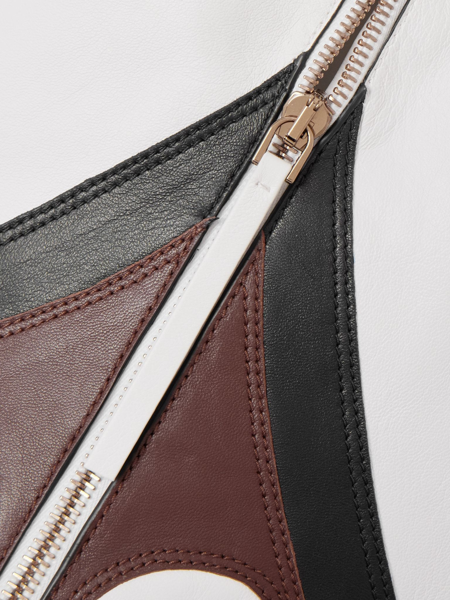 Albie paneled leather jacket Brown - 6
