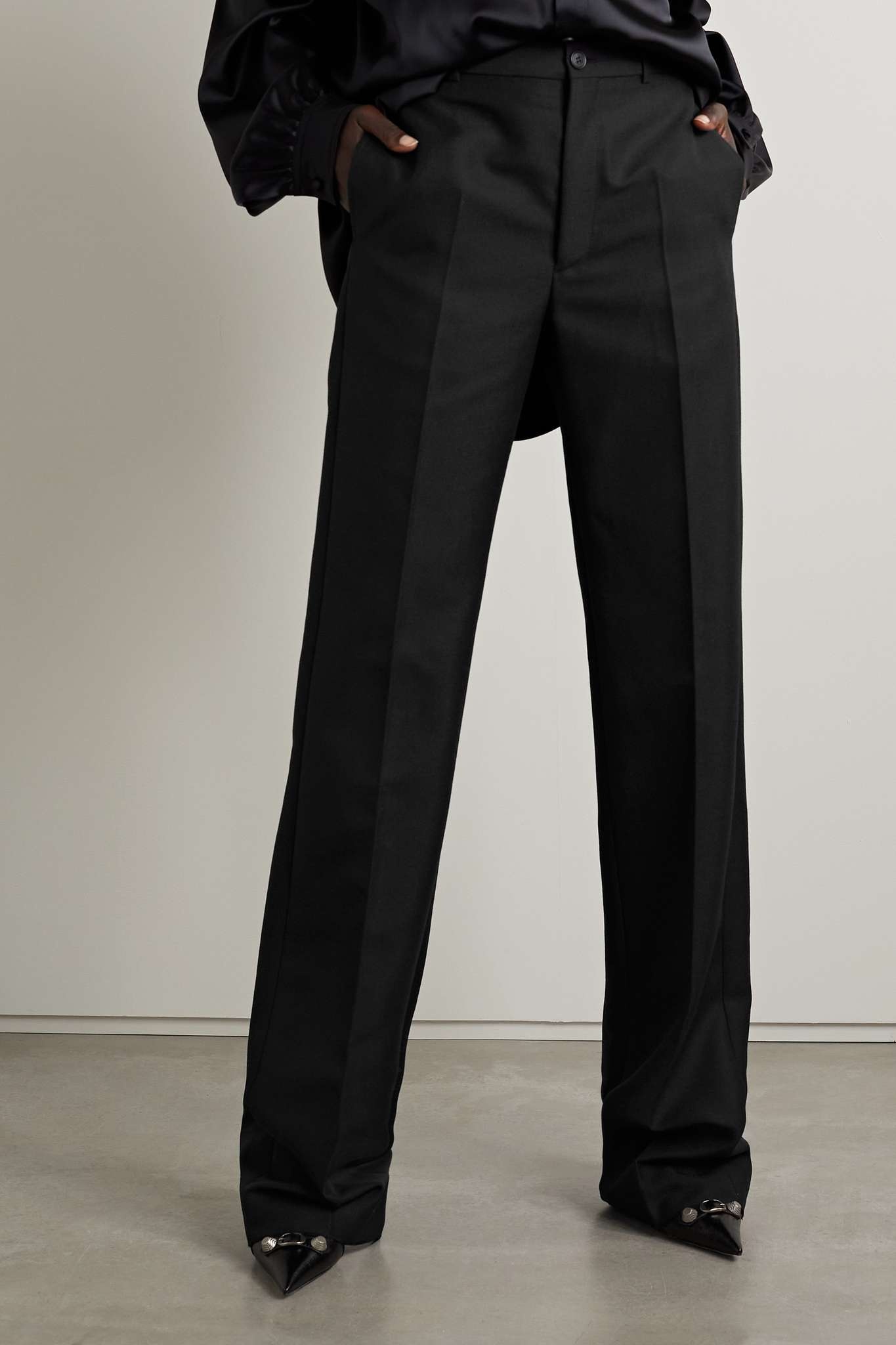 BALENCIAGA Wool and mohair-blend wide-leg pants | REVERSIBLE