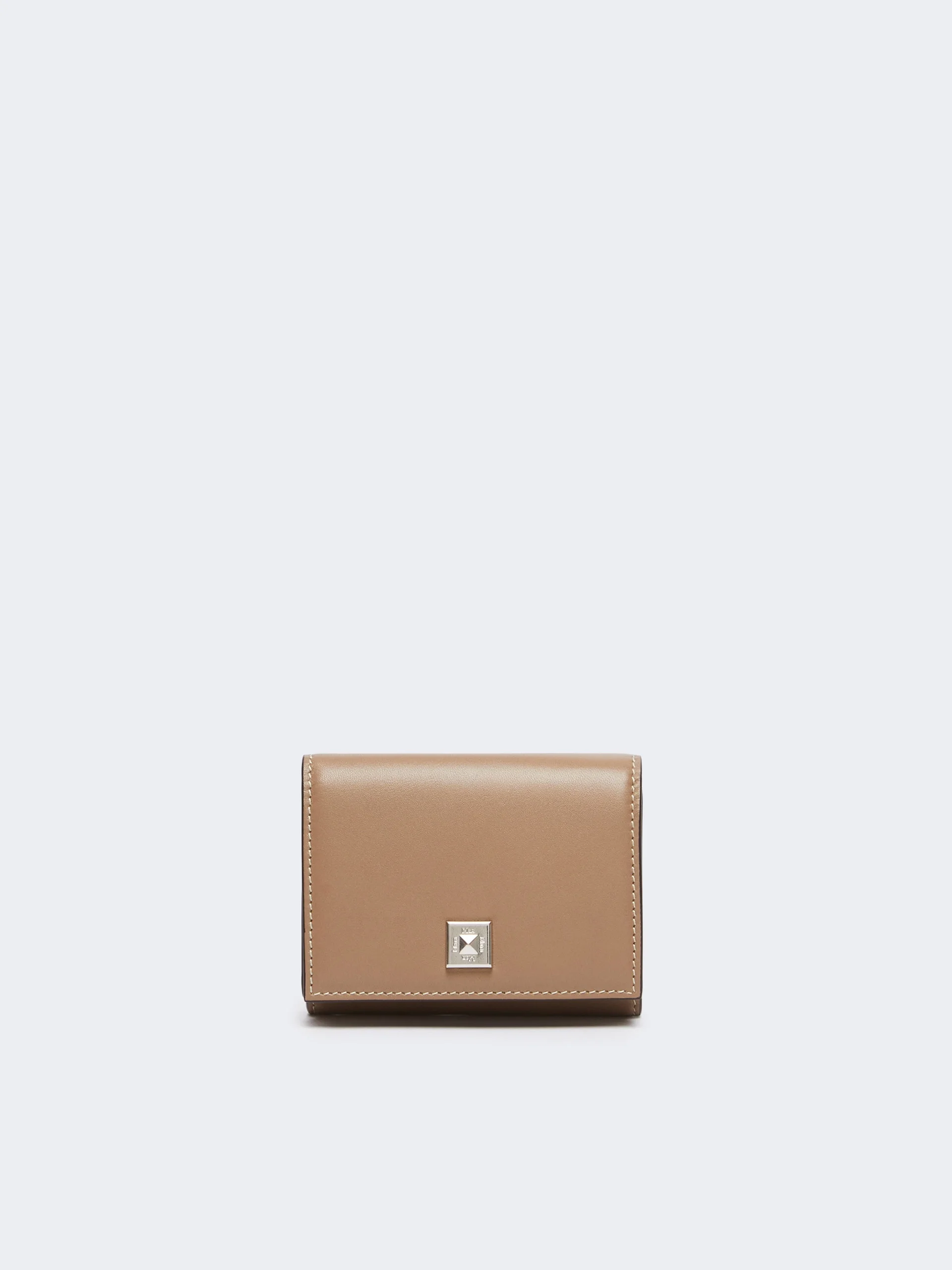 COMPACTWALLET2 Leather tri-fold purse - MUD - 1
