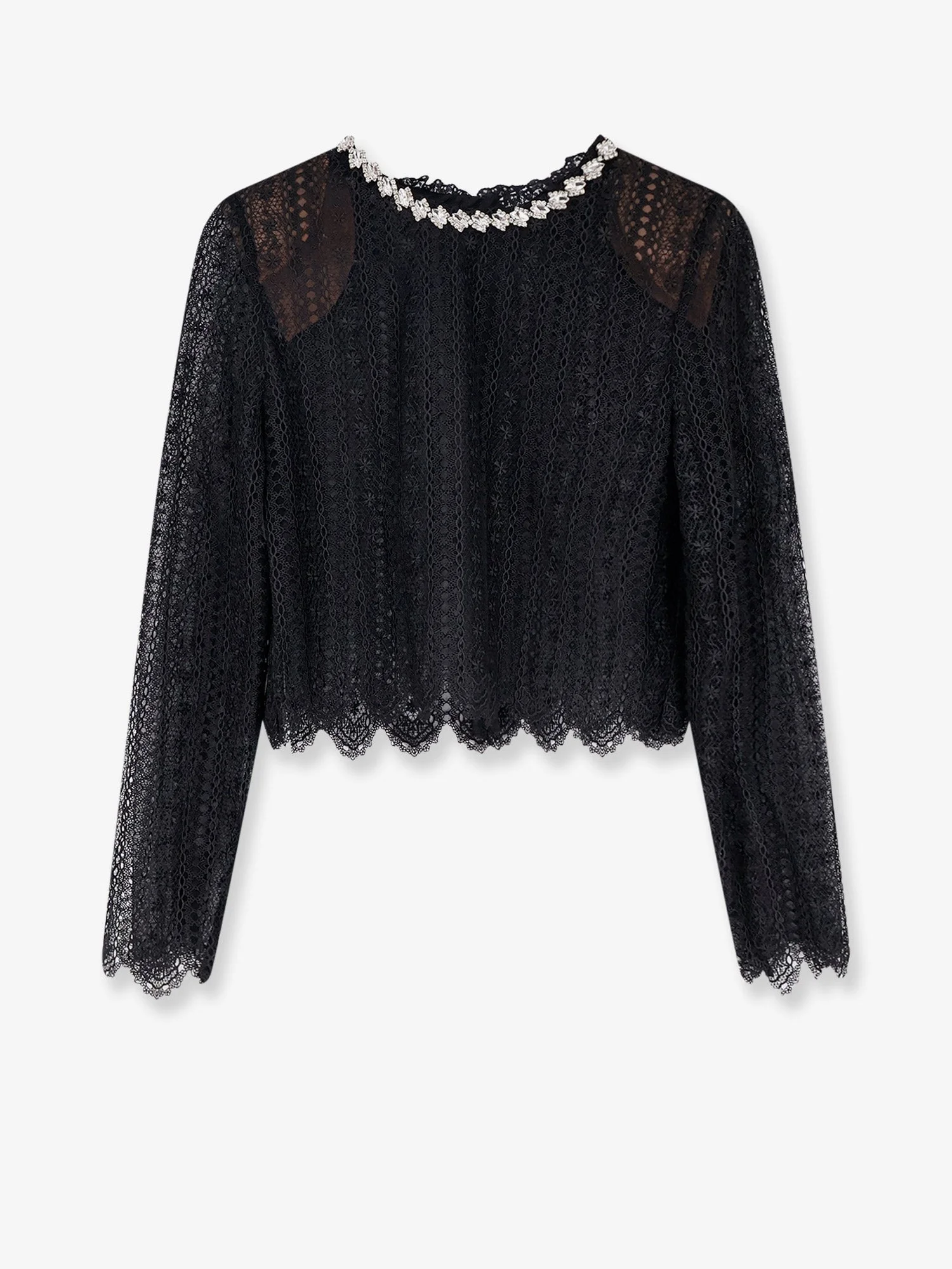 Self Portrait Lace Top With Rhinestones - 1
