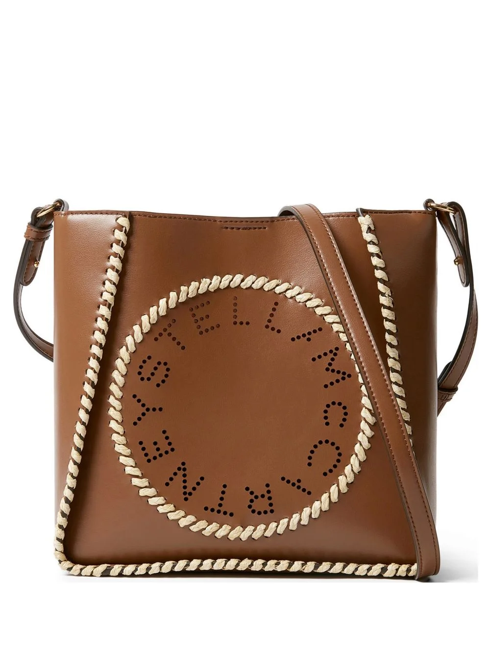 logo laser-cut shoulder bag - 1