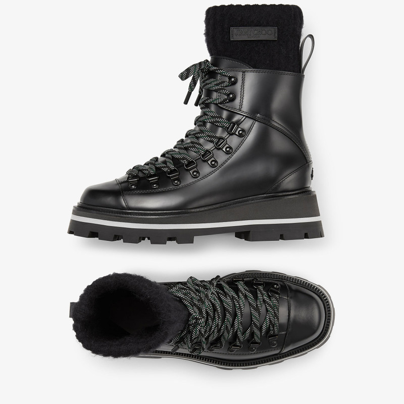 Chike Flat
Black Smooth Leather Ankle Boots with Knitted Sock 5