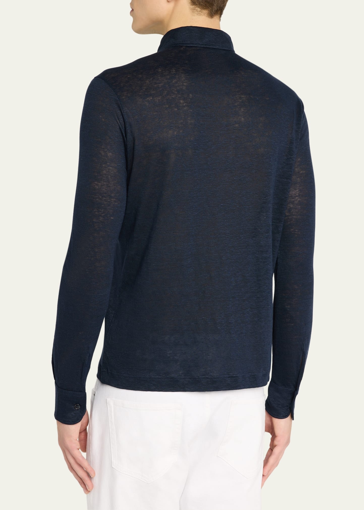 Men's Sam Linen Long-Sleeve Polo Shirt - 3