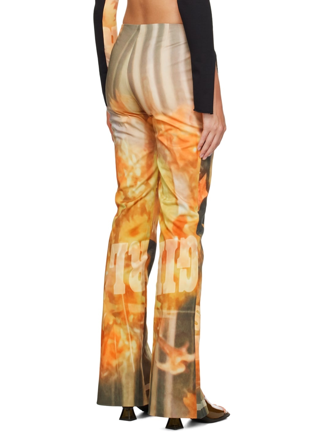 Orange Sunflower Jeans - 3