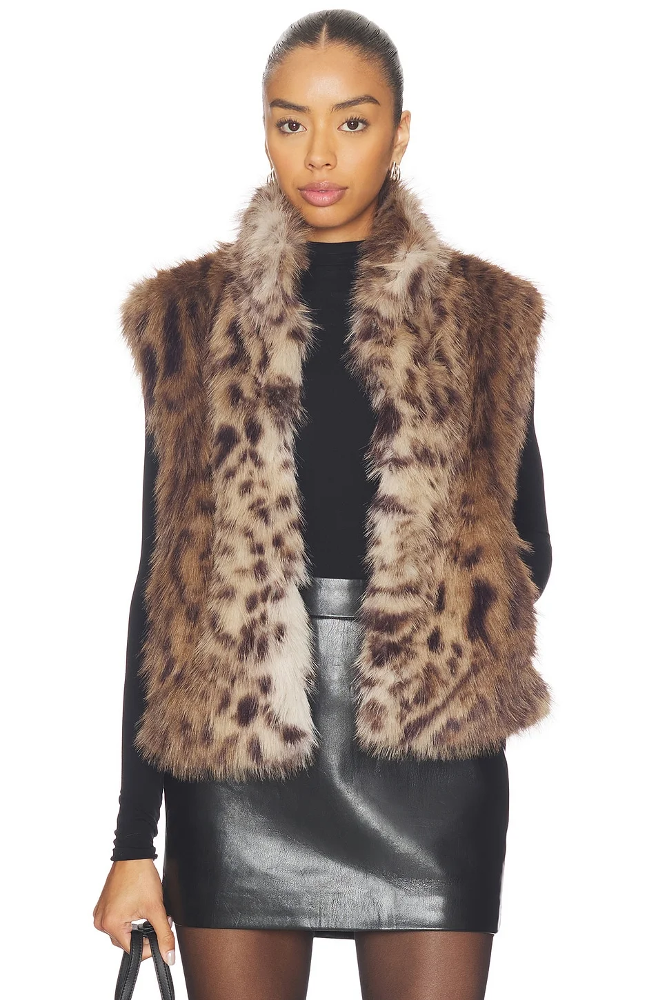 Liona Leopard Faux Fur Vest - 1