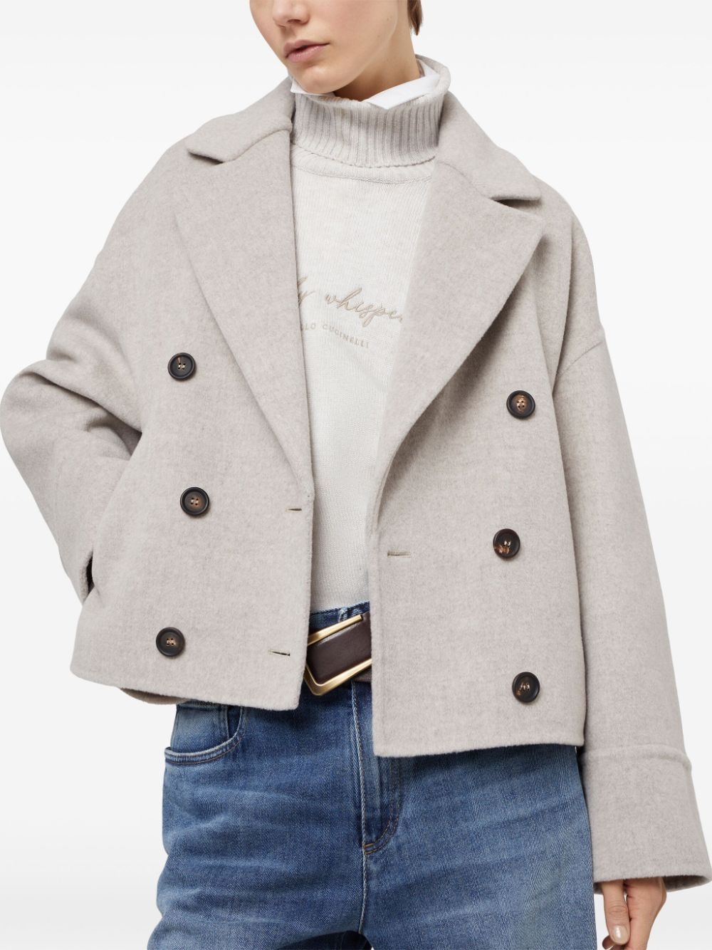 double-breasted peak-lapel jacket - 6