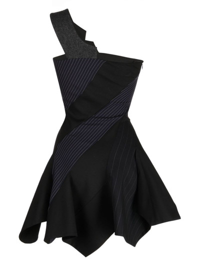 Monse one-shoulder pinstripe asymmetric dress outlook