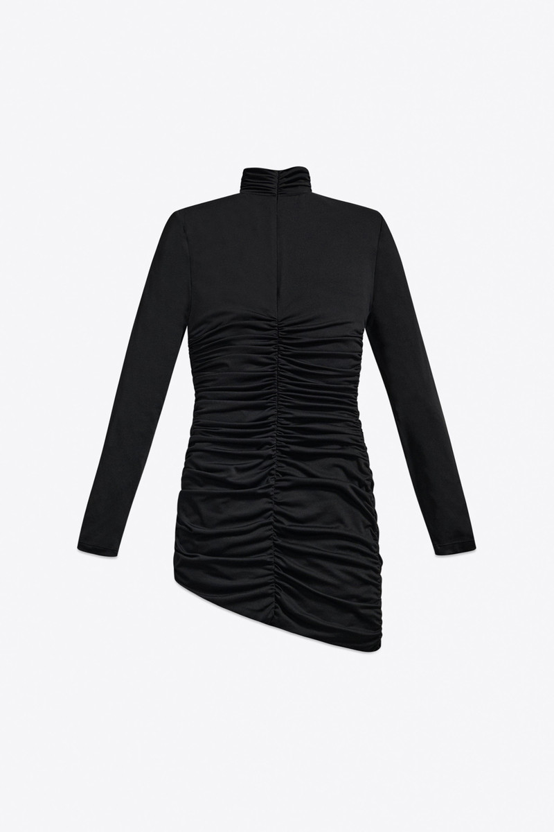 AREA CRYSTAL CLUSTER DRAPED LONG SLEEVE MINI DRESS outlook