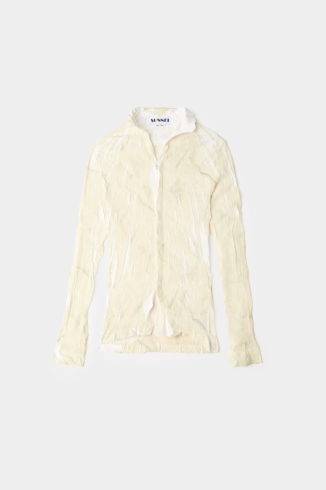 WRINKLED PRINT OVER SHIRT / beige - 4