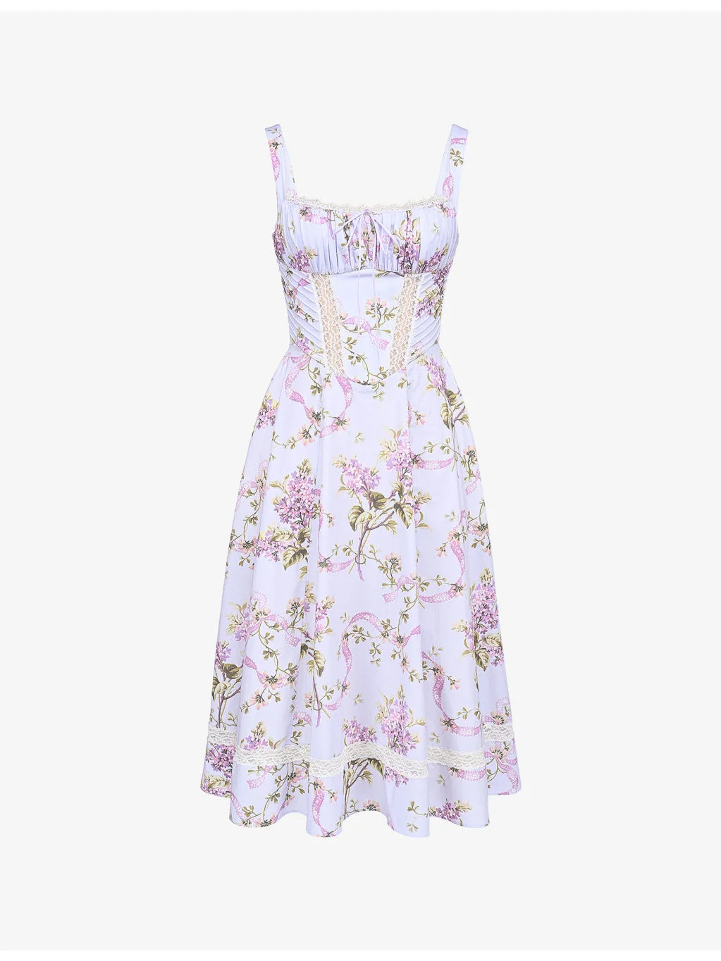 Kim Floral-Print Cotton Midi Dress - 1