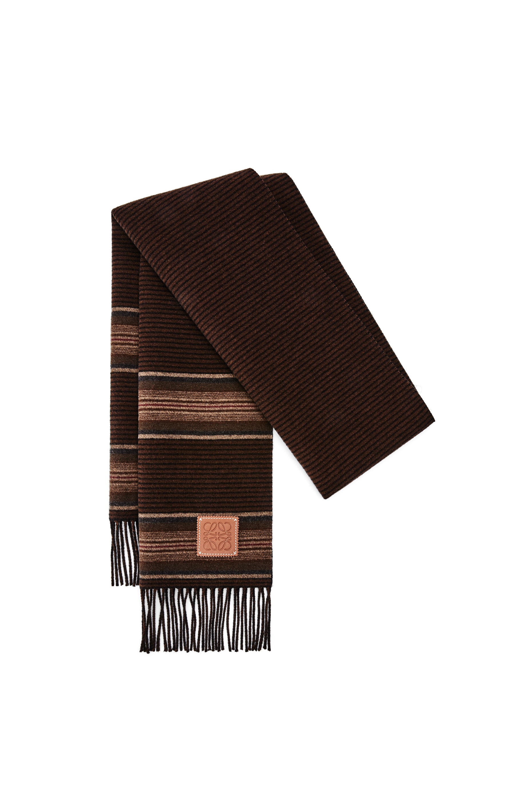 Scarf in striped wool and cashmere - 2