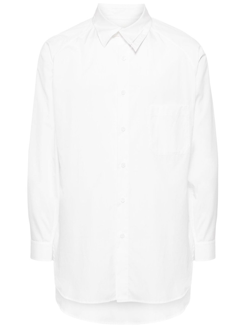 asymmetric-collar cotton shirt 1