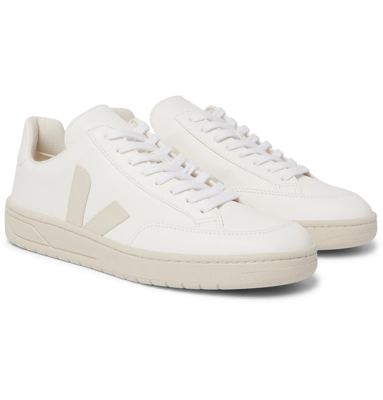 V-12 Rubber-Trimmed Leather Sneakers - 2