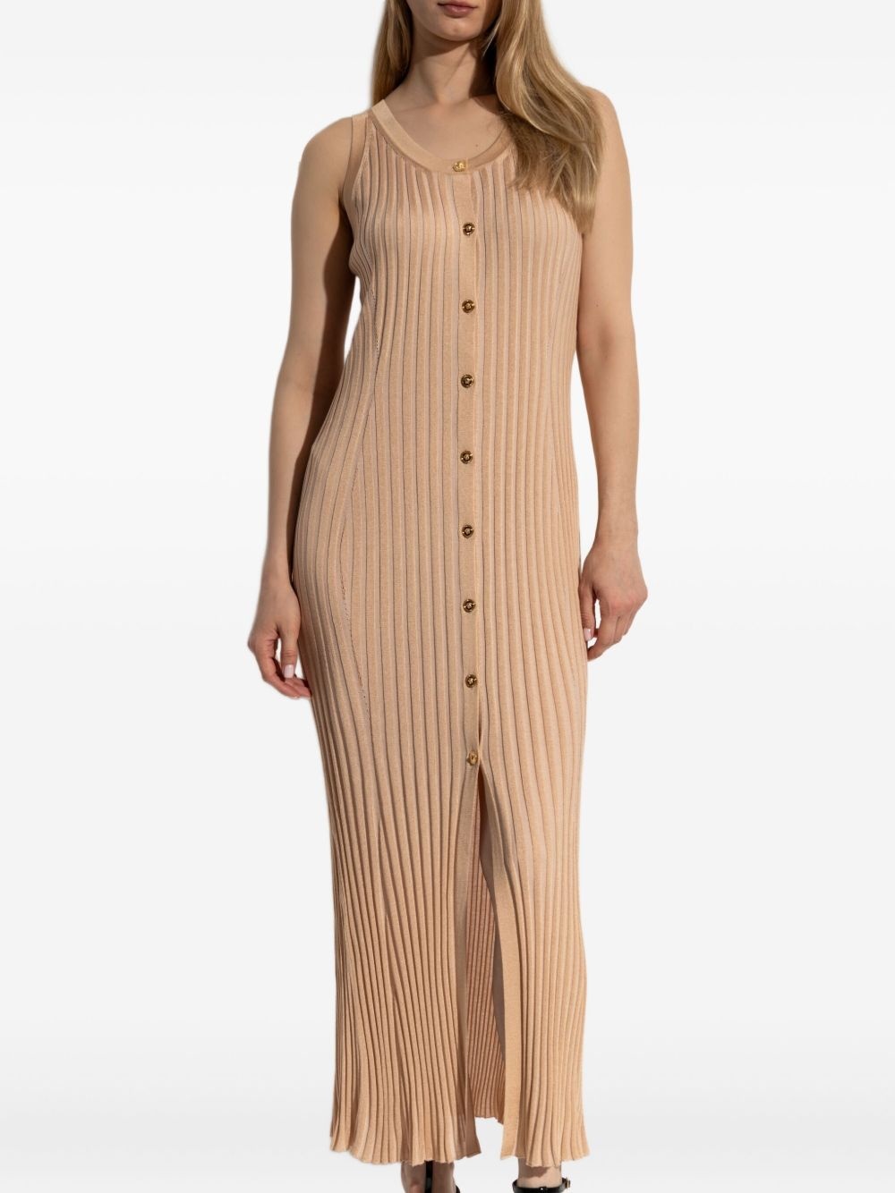 ribbed button-down midi dress - 3