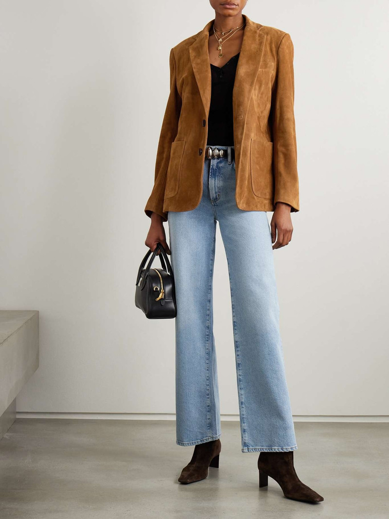 NOUR HAMMOUR Valeria suede jacket Tan outlook