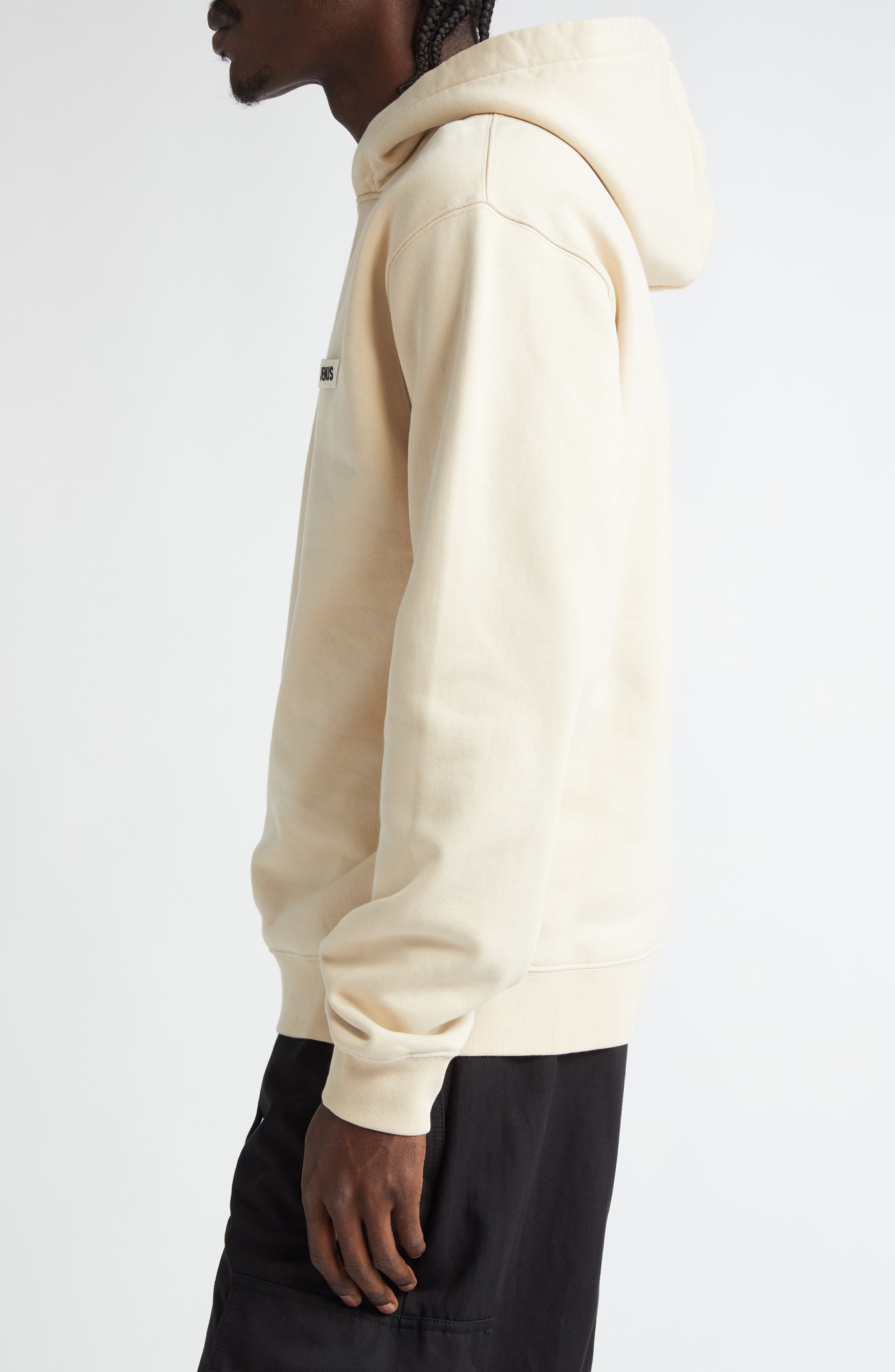 Jacquemus Le Hoodie Gros Grain Cotton Hoodie in Beige 150 at Nordstrom - 4