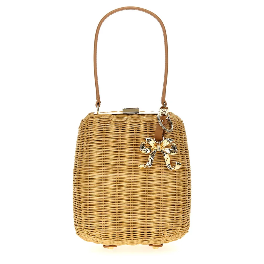 self-portrait brown Rattan Bag With Keychain Handbag - 1