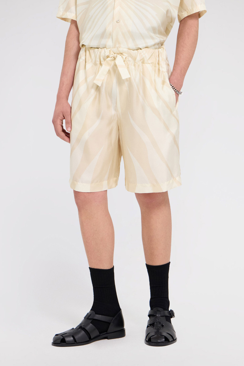 Ray Of Gold Print Silk Shorts 3