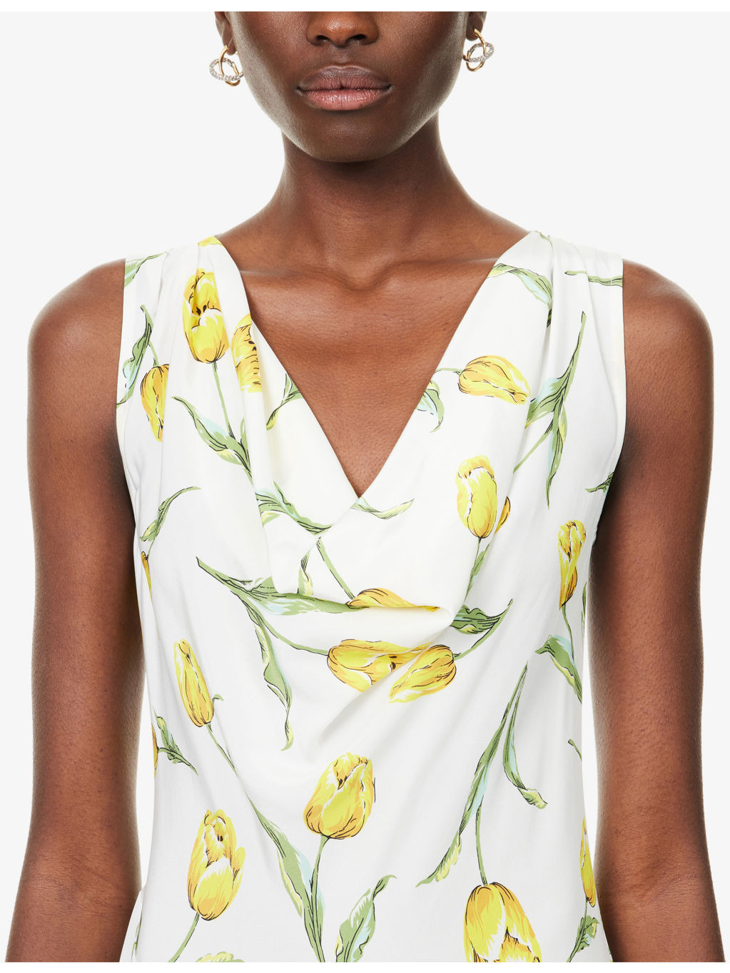 Tulip Cowl-Neck Silk Maxi Dress - 5