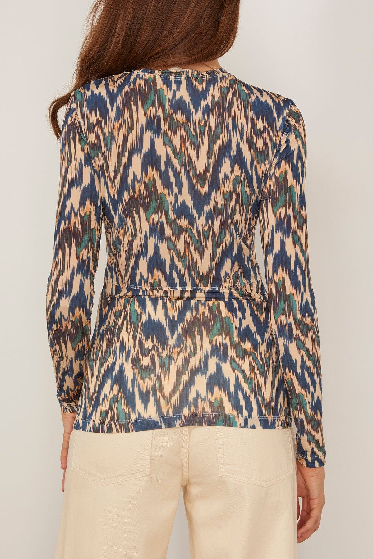 Neri Long Sleeve Ruched Top in Riverslate - 4