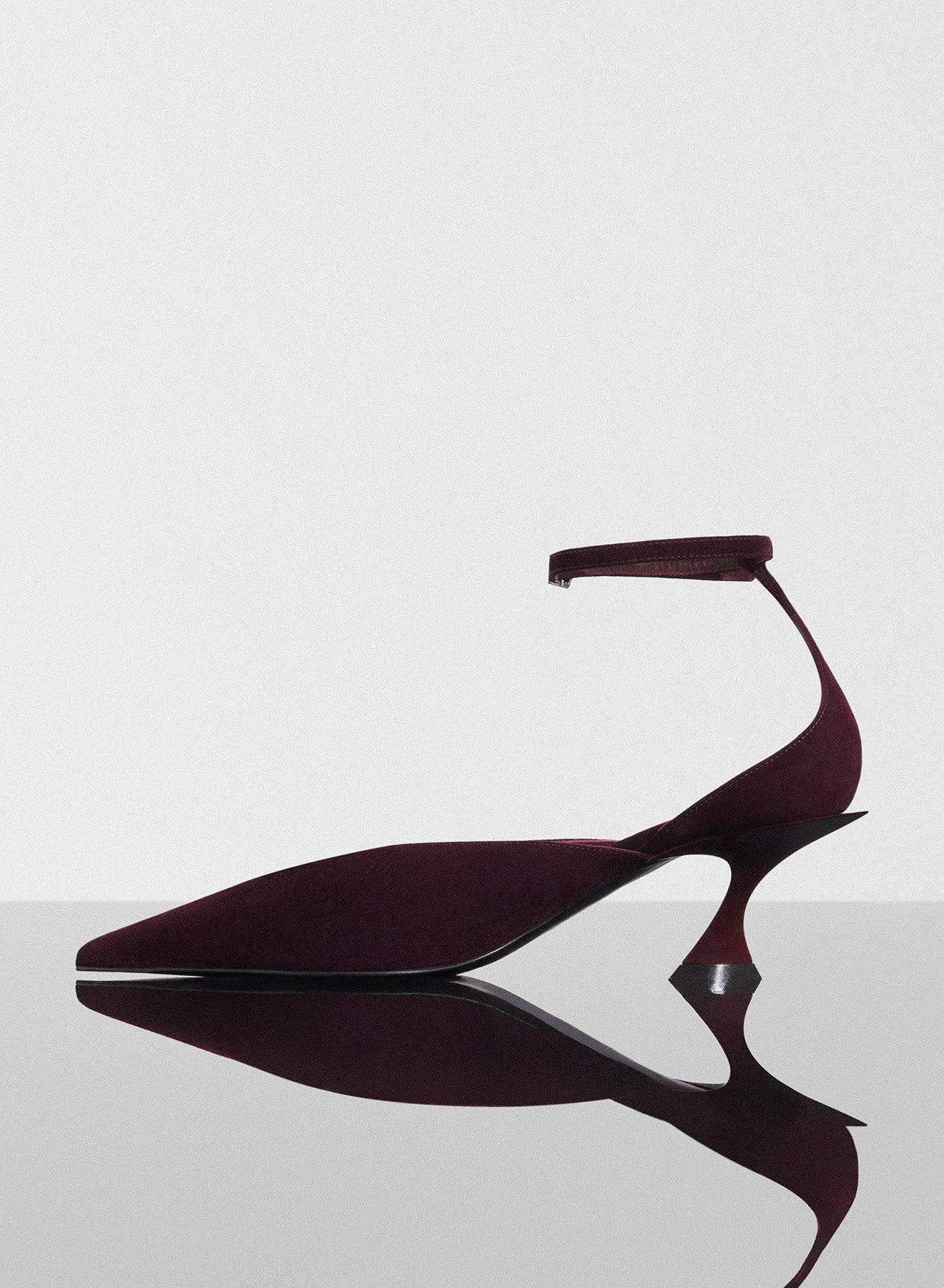 burgundy leather strappy fang 55 mules - 2