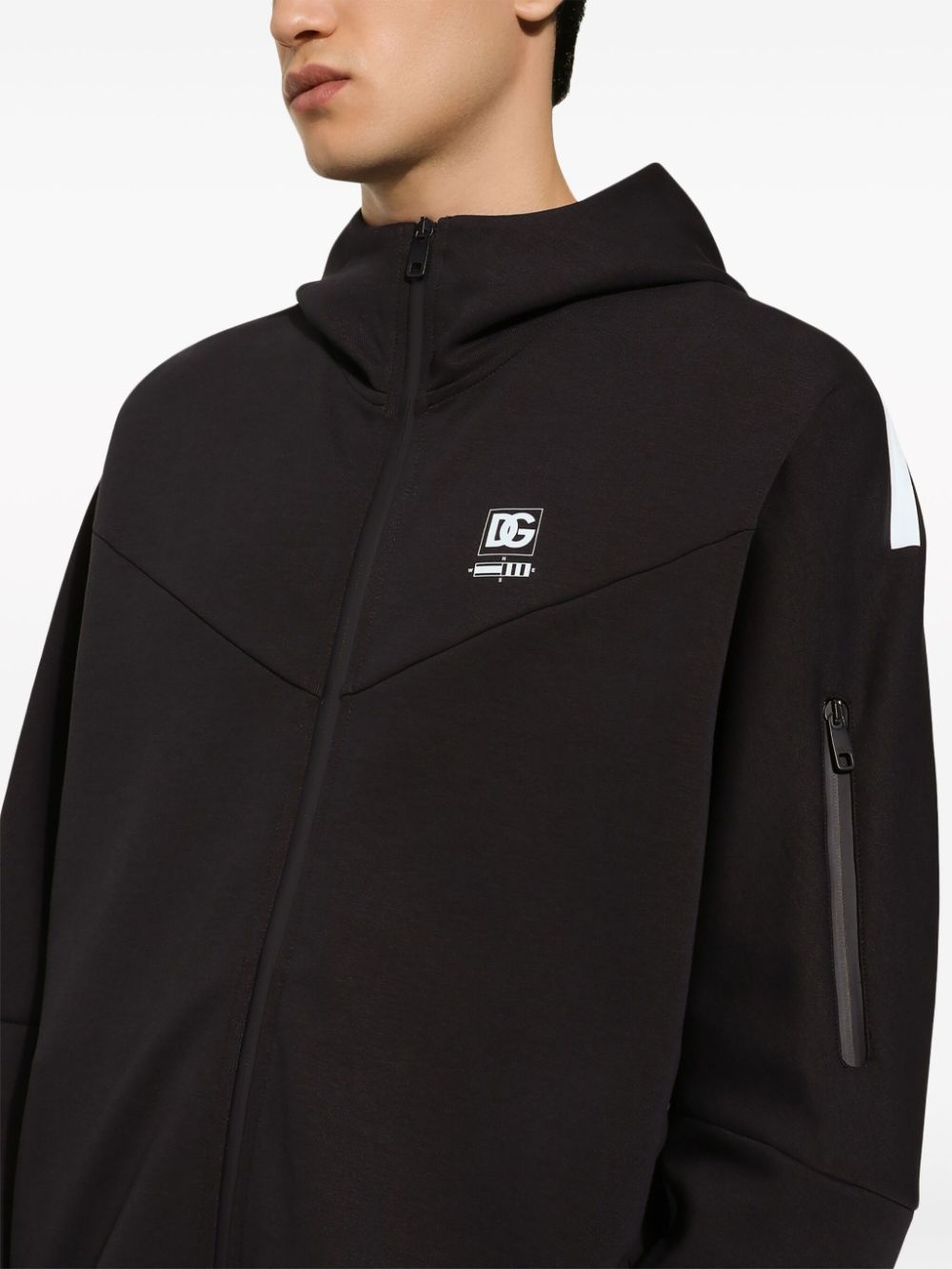 logo-print zip-up hoodie - 5