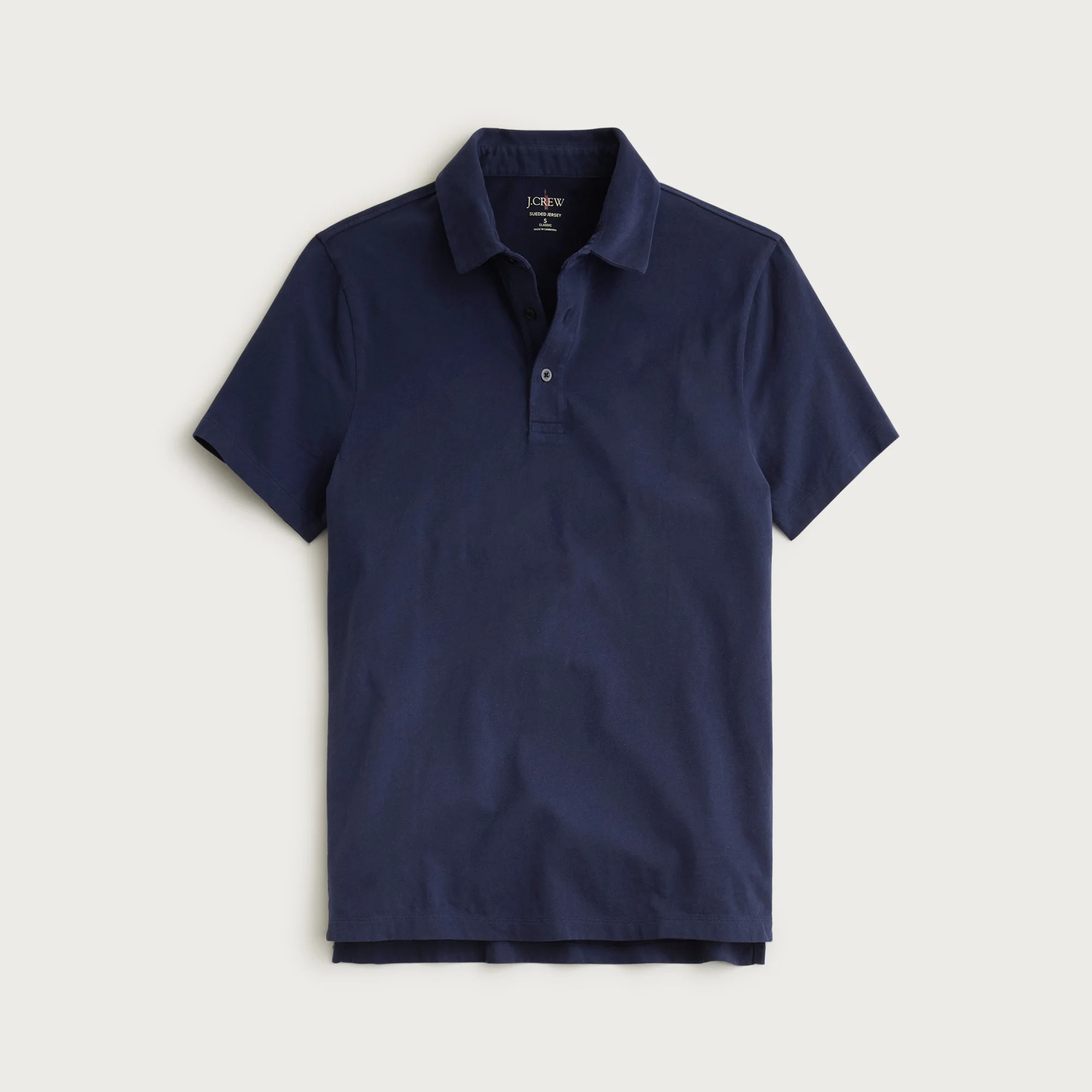 Sueded cotton polo shirt - 1