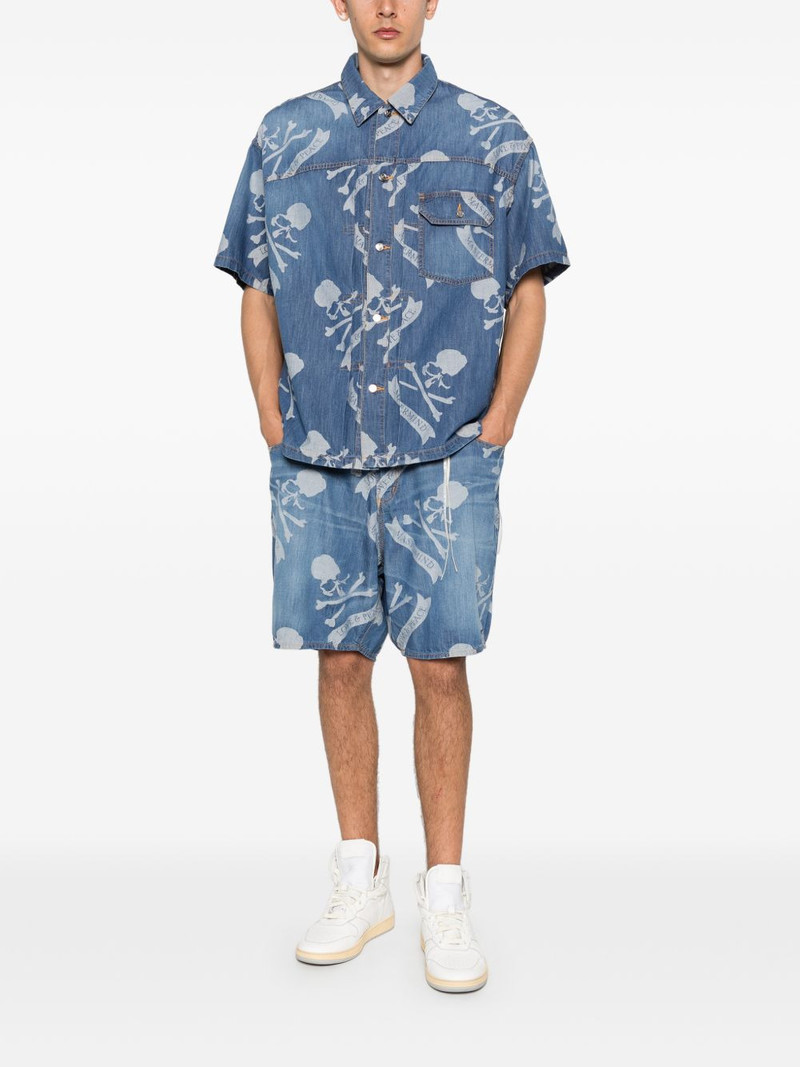 mastermind JAPAN skull-print denim shirt outlook