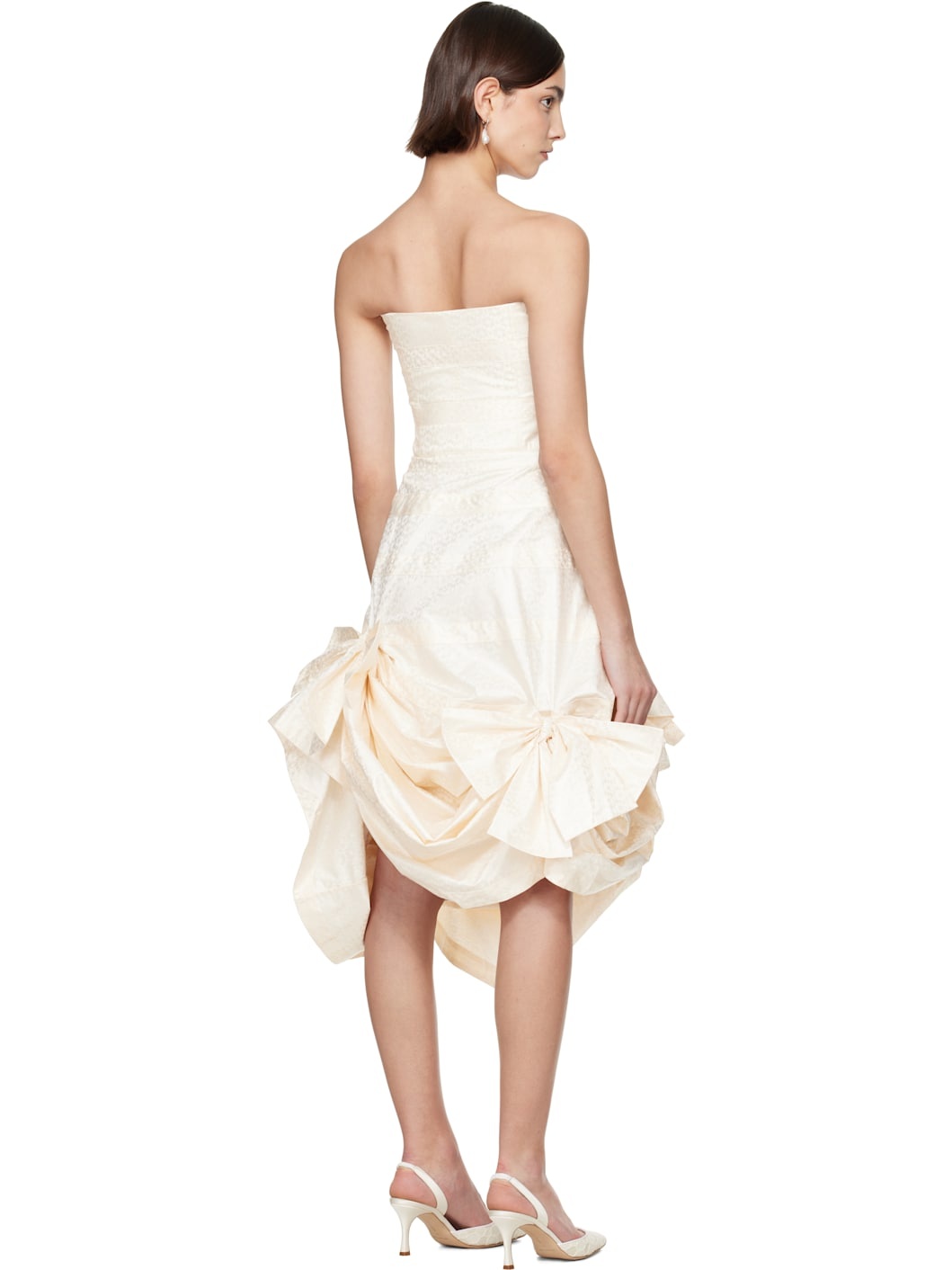 SSENSE Exclusive Bridal Capsule Beatrice Strapless Midi Dress - 3