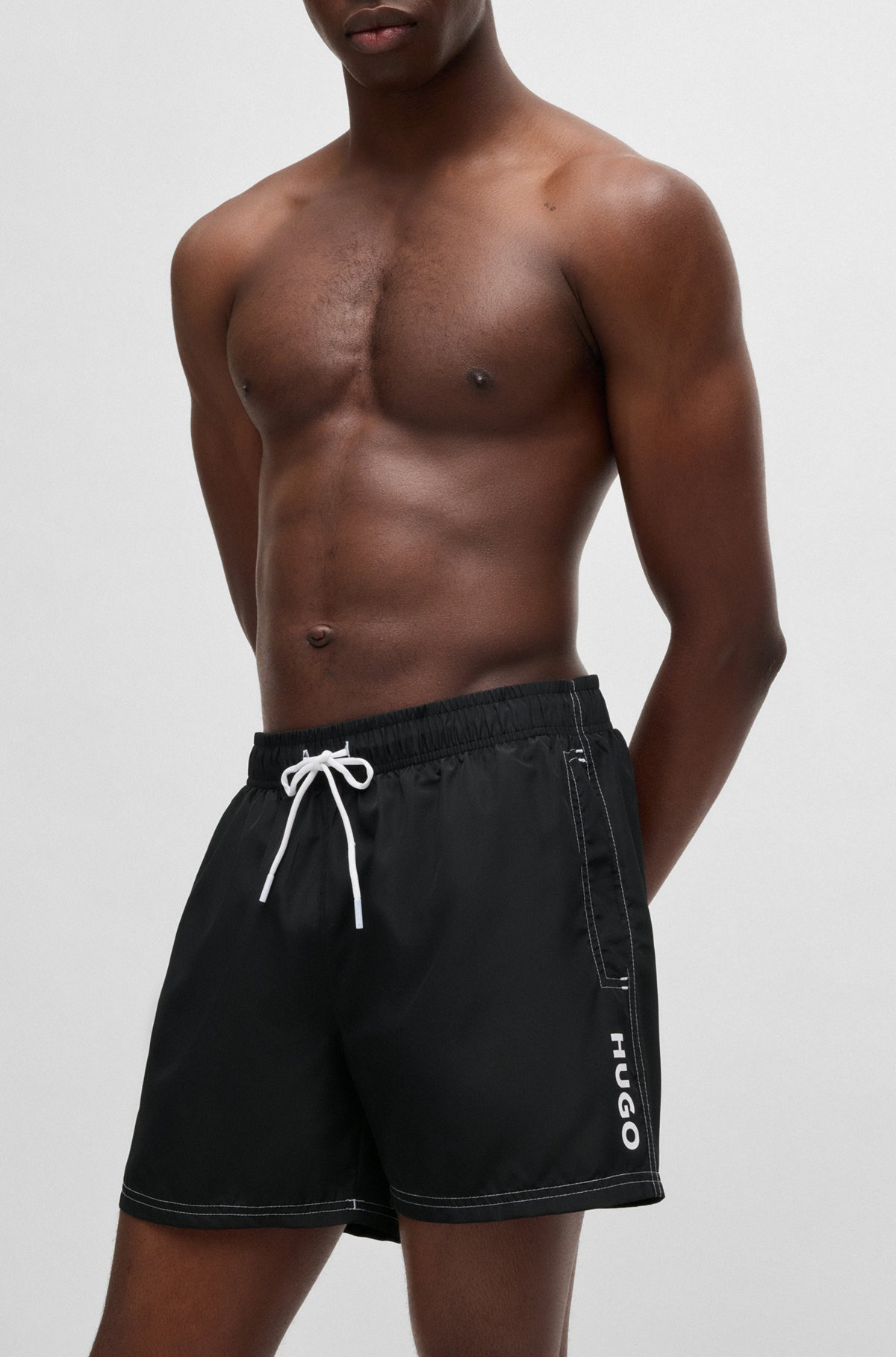 FULLY LINED SWIM SHORTS WITH LOGO PRINT - 3