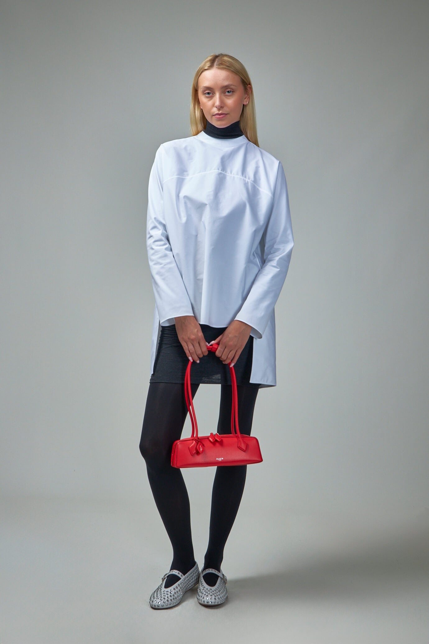 Highneck Shirt Poplin - 2