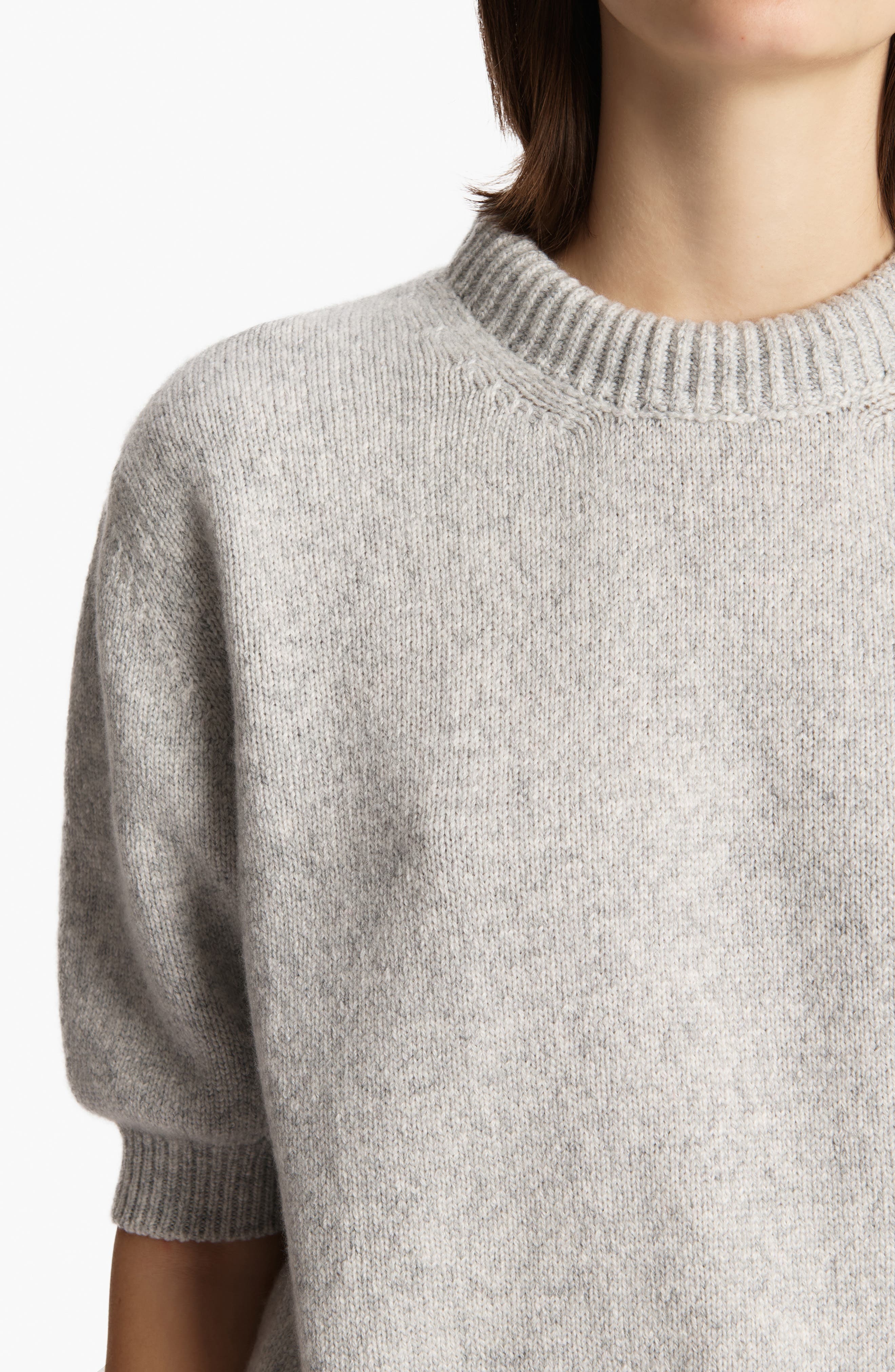 Khaite Davin Short Sleeve Cashmere Sweater in Dove at Nordstrom - 4