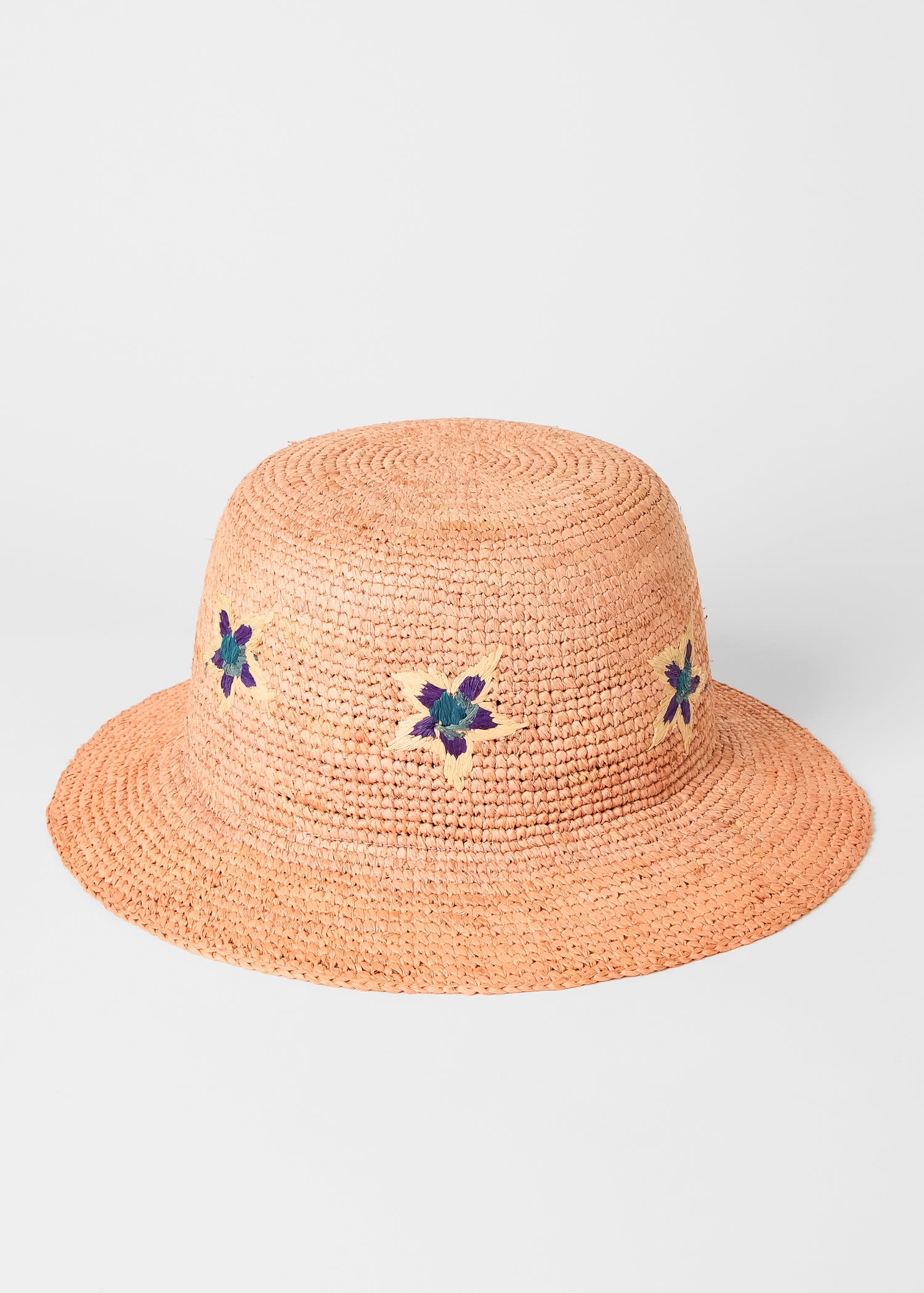 Pale Pink 'Sunflare Stars' Straw Hat - 4