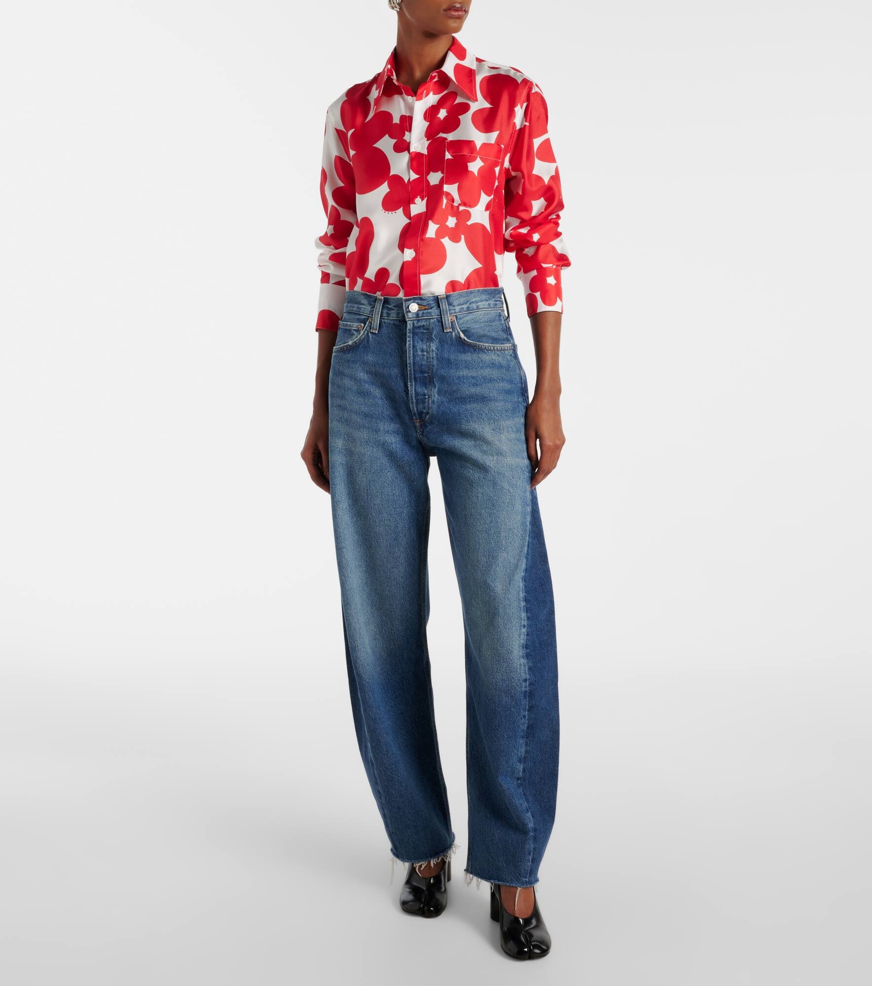 Luna high-rise barrel-leg jeans - 7