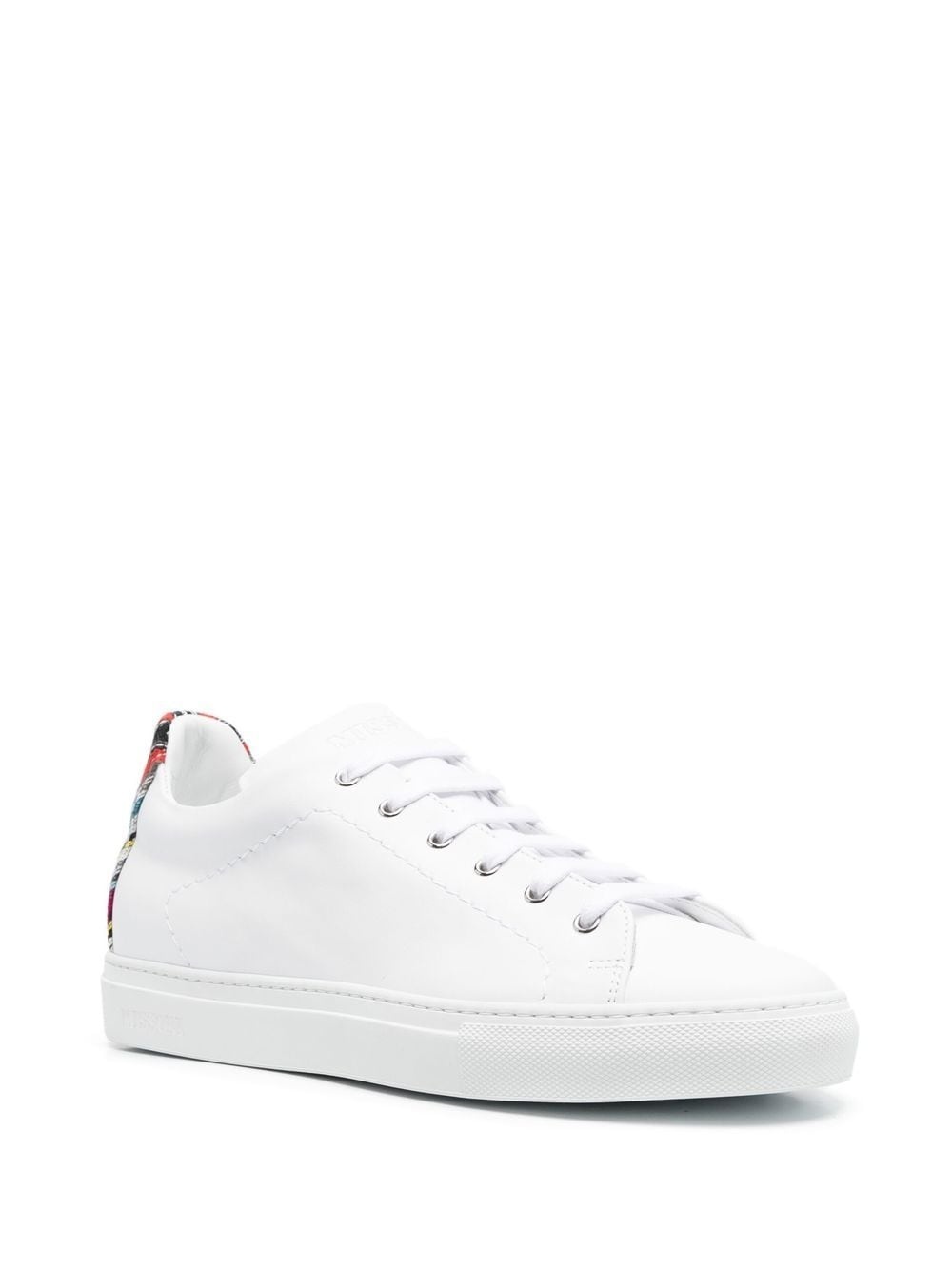 zigzag-trimmed leather sneakers - 2