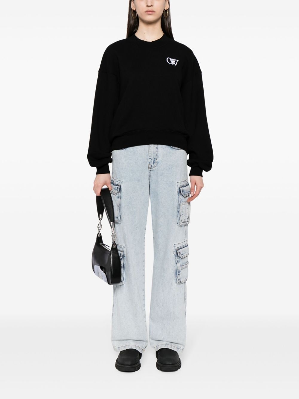 initial-appliquÃ© sweatshirt - 2