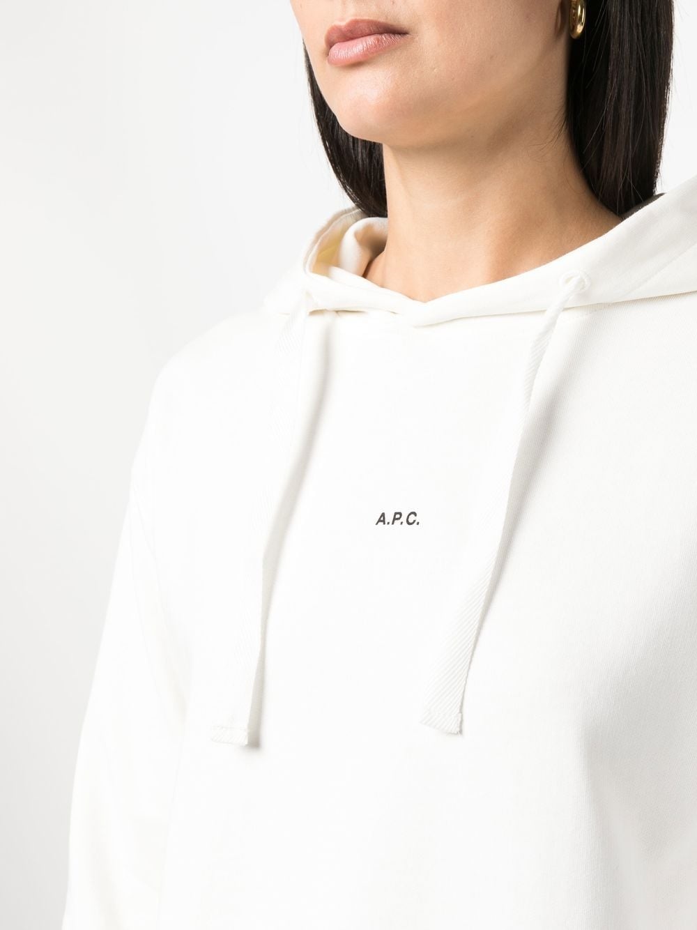 logo-print cotton hoodie - 5